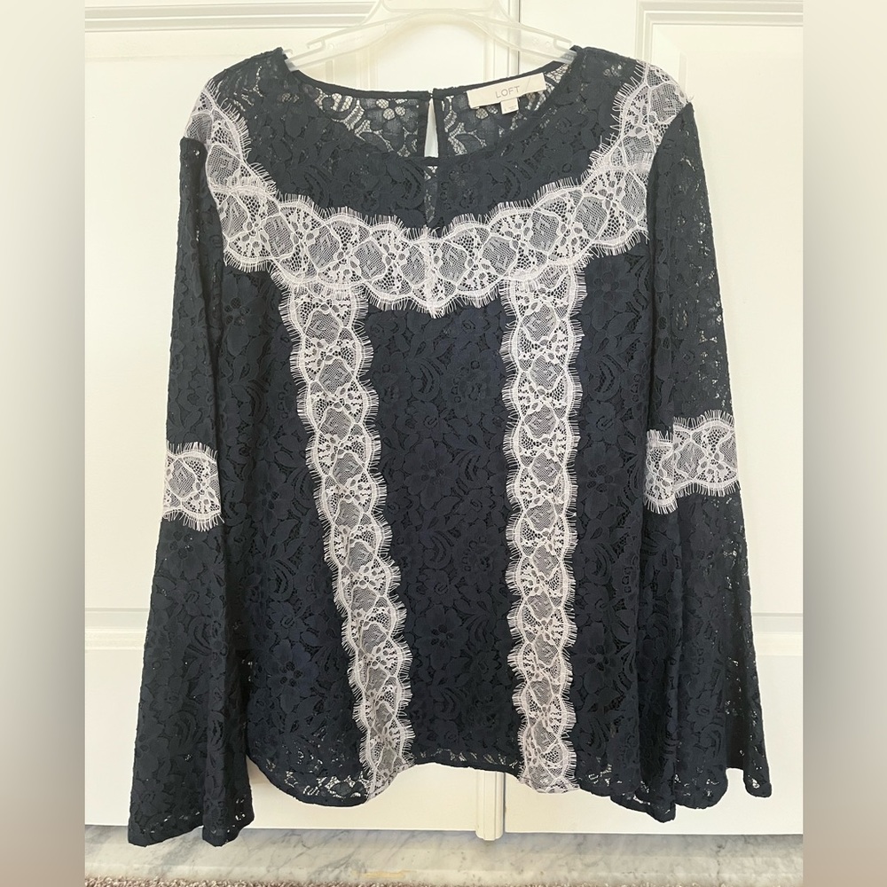 LOFT Lace Blouse. Size L